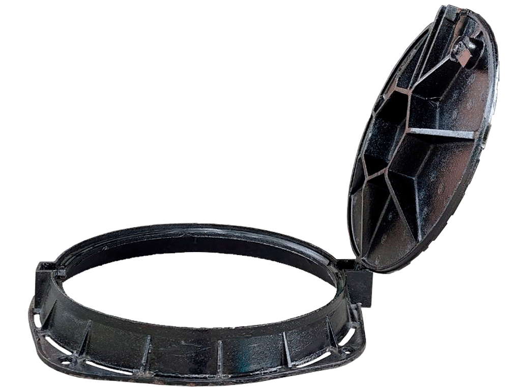 Люк чугунный канализационный с запорным устройством, класс нагрузки D400 (800х600х100 мм)